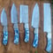 Custom Handmade D2 Steel Forged Chef Knife Set With Resin Handle Sheath 0