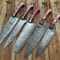 Premium 5PCS Handmade Damascus Steel Chef Set Full Tang Kitchen Knives 0