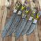 5PCS Handmade Damascus Steel Chef Knife Set Custom Forged Kitchen Cutlery 0