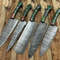 Professional Custom 5PCS Damascus Steel Chef Knives  Handmade Kitchen Set 2