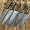 Hand Forged 5PCS Damascus Steel Chef Set Professional Kitchen Knife Set 0