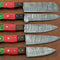 Handmade Damascus Steel Chef Knife Set Of 5 Custom Kitchen Knives With Wood Handle Premium Gift F 3