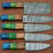 5 Pcs Forged Damascus Steel Kitchen Knife Set Handmade Chef Knives With Wood Handles 2