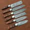 Artisan Damascus Chef Knife Set 6 Custom Handmade Knives With Elegant Wood Handles 1
