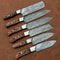 Artisan Damascus Chef Knife Set 6 Custom Handmade Knives With Elegant Wood Handles 1