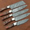 Handmade 5 Pcs Damascus Steel Chef Knife Set Professional Kitchen Cutlery Gift Box 1