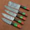 Forged Damascus Steel Kitchen Knives Set Custom Handmade Chef Knife Collection 5 Pcs 1