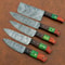 Forged Damascus Steel Kitchen Knives Set Custom Handmade Chef Knife Collection 5 Pcs 1
