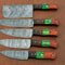 Forged Damascus Steel Kitchen Knives Set Custom Handmade Chef Knife Collection 5 Pcs 3