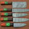 Forged Damascus Steel Kitchen Knives Set Custom Handmade Chef Knife Collection 5 Pcs 4