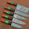 Forged Damascus Steel Kitchen Knives Set Custom Handmade Chef Knife Collection 5 Pcs 0