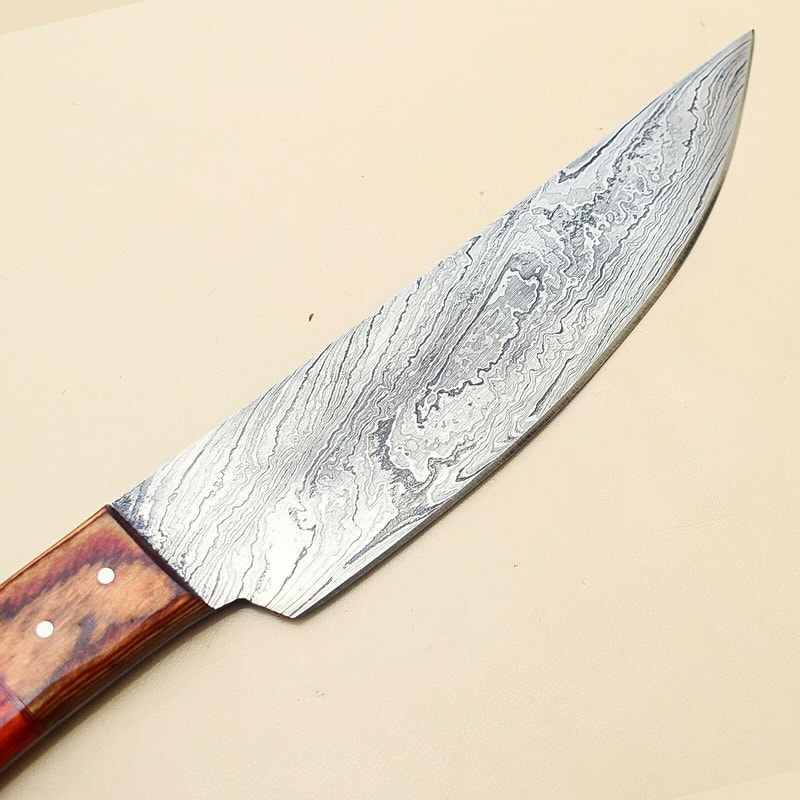 Handcrafted Damascus Kitchen Chef Knife Full Tang Blade With Pakka Wood Handle 2