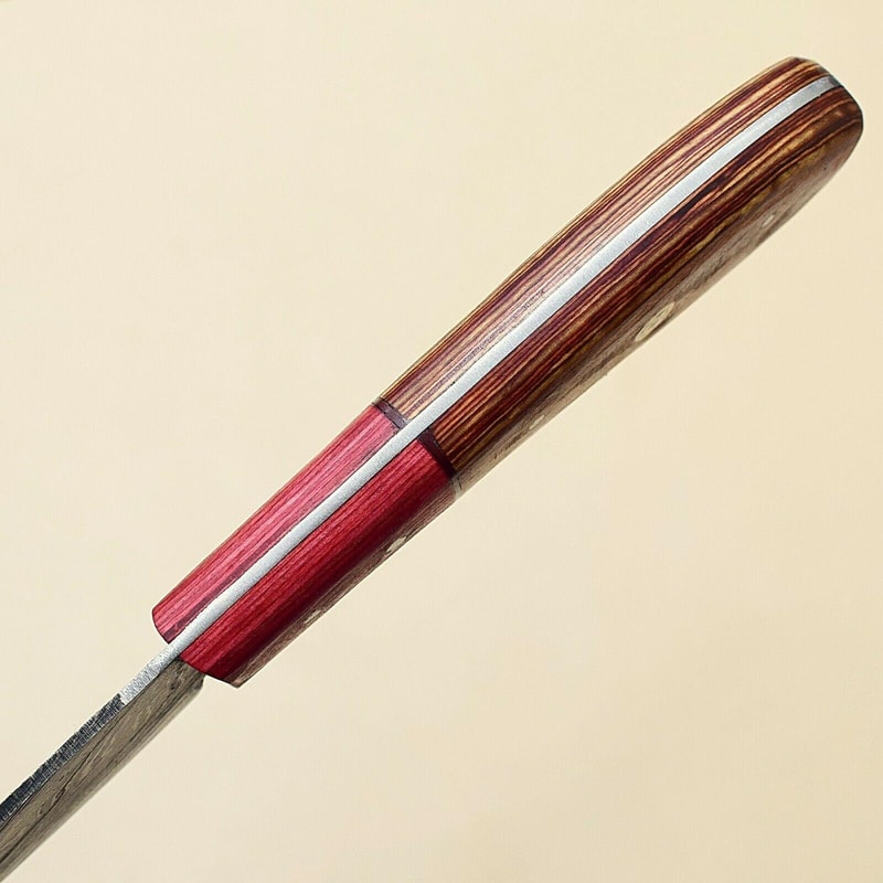 Unique Handmade Damascus Steel Knife Kitchen Chef Knife With Pakka Wood Handle 3