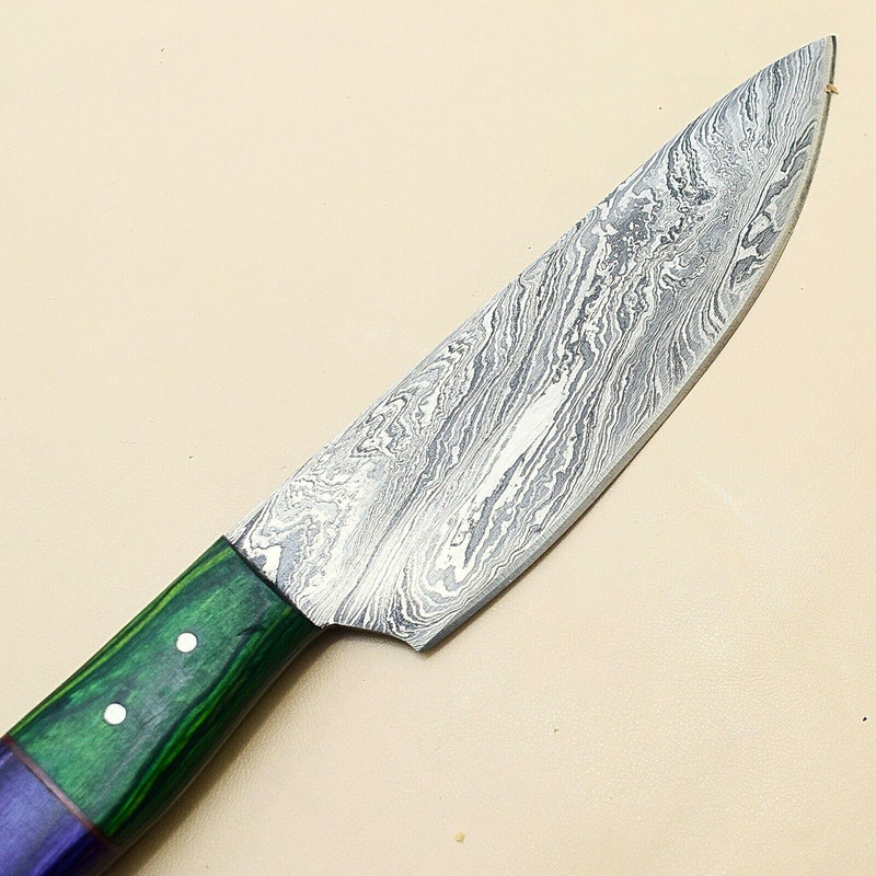 Artisan Damascus Steel Kitchen Knife Custom Hand Forged Chef Knife For Cooking Collectors 2