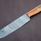 Handmade Full Tang Damascus Kitchen Chef Knife With Poplar Wood Handle Custom Forged High Carbon B 0