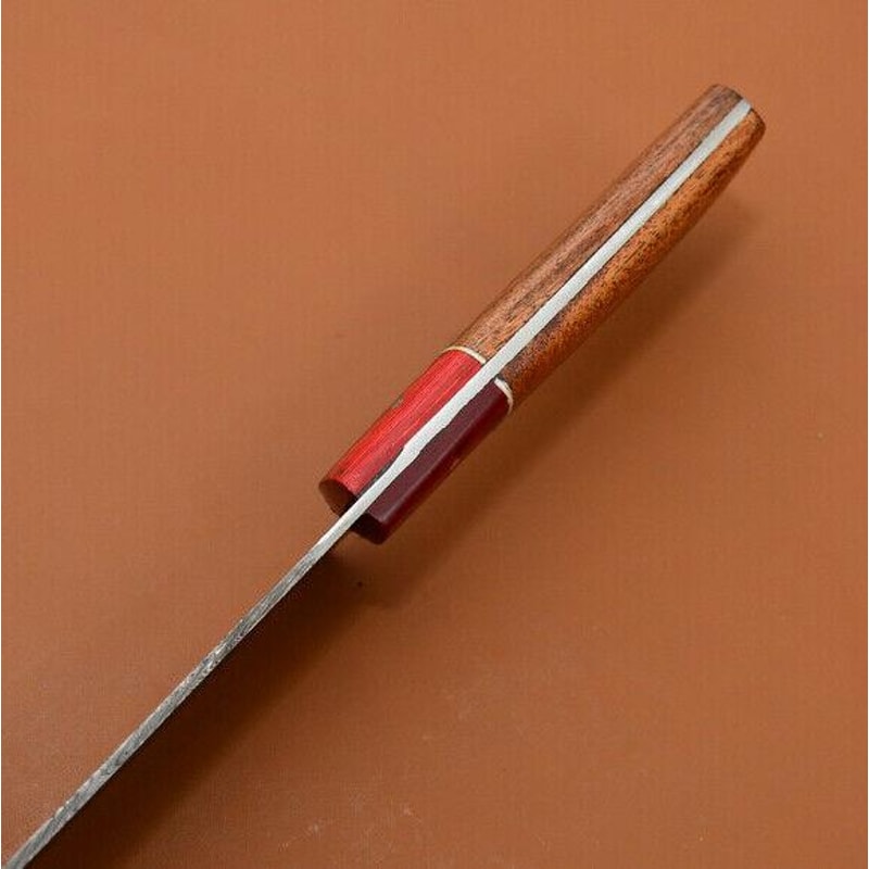 Handmade Full Tang Damascus Kitchen Chef Knife Rosewood Handle Custom Forged High Carbon Steel 2