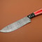 Hand Forged Damascus Steel Chef Knife Poplar Wood Handle Kitchen Blade 0