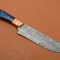Professional Handmade Damascus Steel Kitchen Knife With Poplar Wood Handle 2