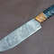 Handmade Damascus Steel Chef Knife With Groov Dollar Wood Handle Full Tang Kitchen Masterpiece 0