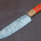 Artisan Forged Damascus Kitchen Knife Groov Dollar Wood Handle Handmade Perfection 0