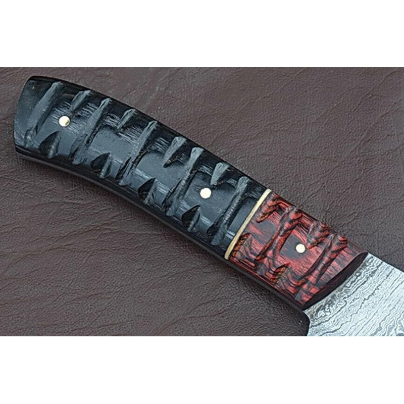 Luxury Damascus Steel Kitchen Knife Groov Dollar Wood Handle Professional Chef Tool 2