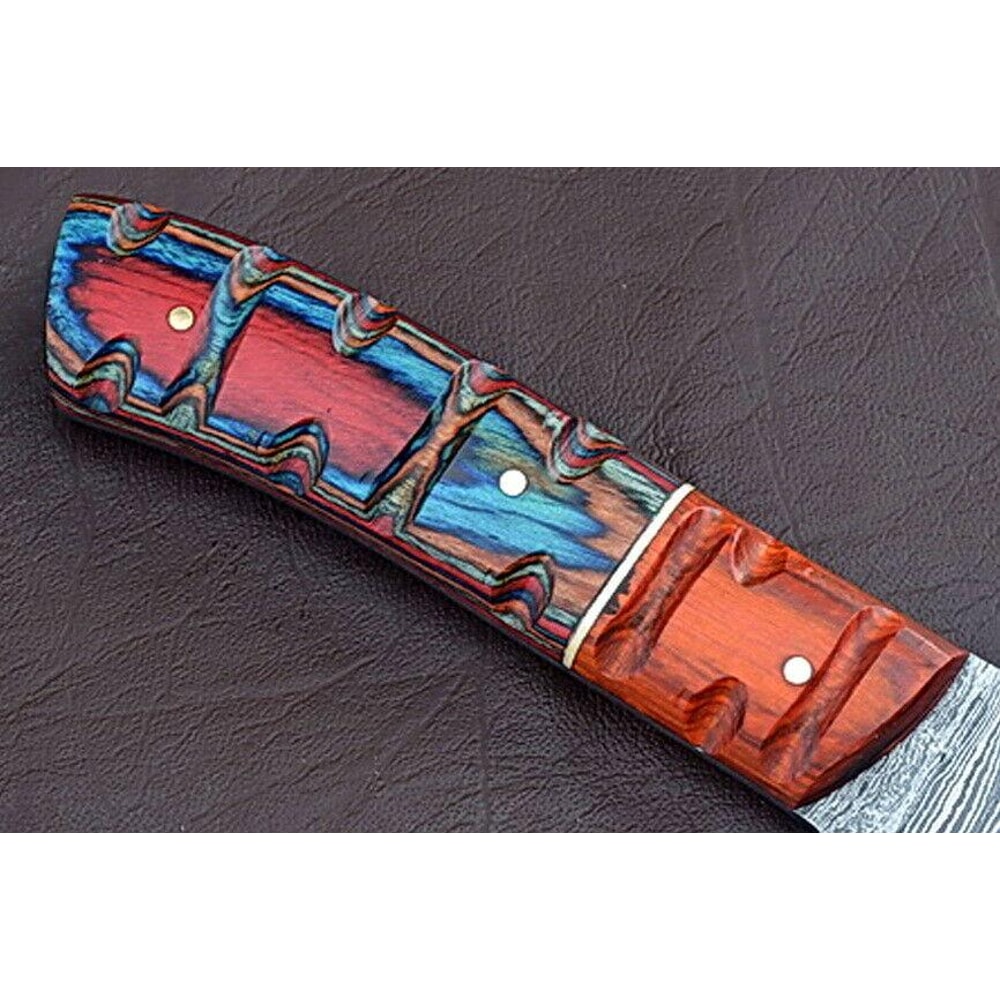 The ForgeCraft Collection Handmade Full Tang Damascus Chef Knife With Exotic Wood Handle 1