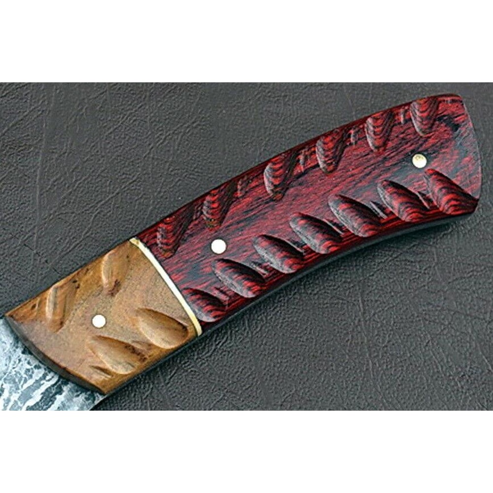 Authentic Damascus Kitchen Knife Groov Dollar Wood Handle Culinary Artisan Edition 2