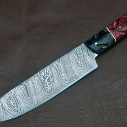 hand forged damascus steel chef knife – premium craftsmanship with groov dollar wood