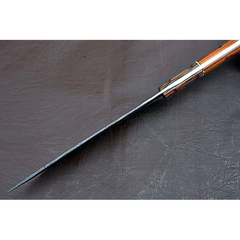 MasterChef Choice Handmade Damascus Knife With Exotic Groov Dollar Wood Handle 2