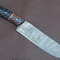 Custom Damascus Steel Kitchen Knife HandForged Chef Knife With Grooved Wooden Handle 1