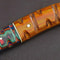 Artisan Damascus Steel Chef Knife Groov Dollar Handle Handmade Culinary Masterpiece 3