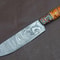 Artisan Damascus Steel Chef Knife Groov Dollar Handle Handmade Culinary Masterpiece 0