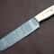 Handmade Full Tang Damascus Chef Knife With White Bone Handle Custom Kitchen Knife 0