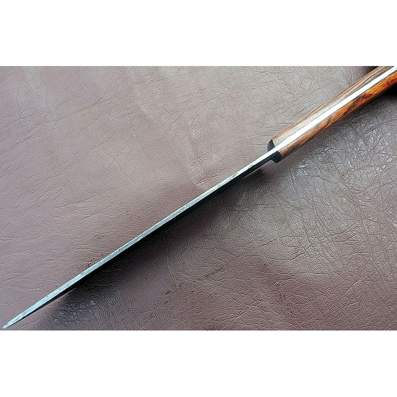 Handmade Full Tang Damascus Chef Knife With Rose Wood Handle Custom Kitchen Knife 1