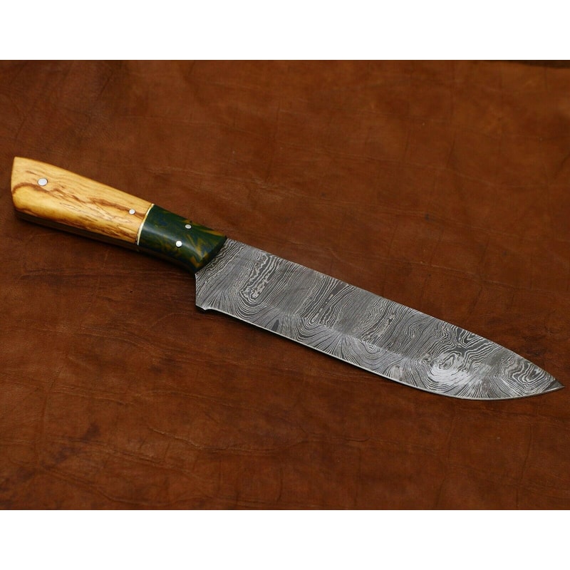Handmade Damascus Kitchen Chef Knife 11 Full Tang Pakka Wood Handle 1