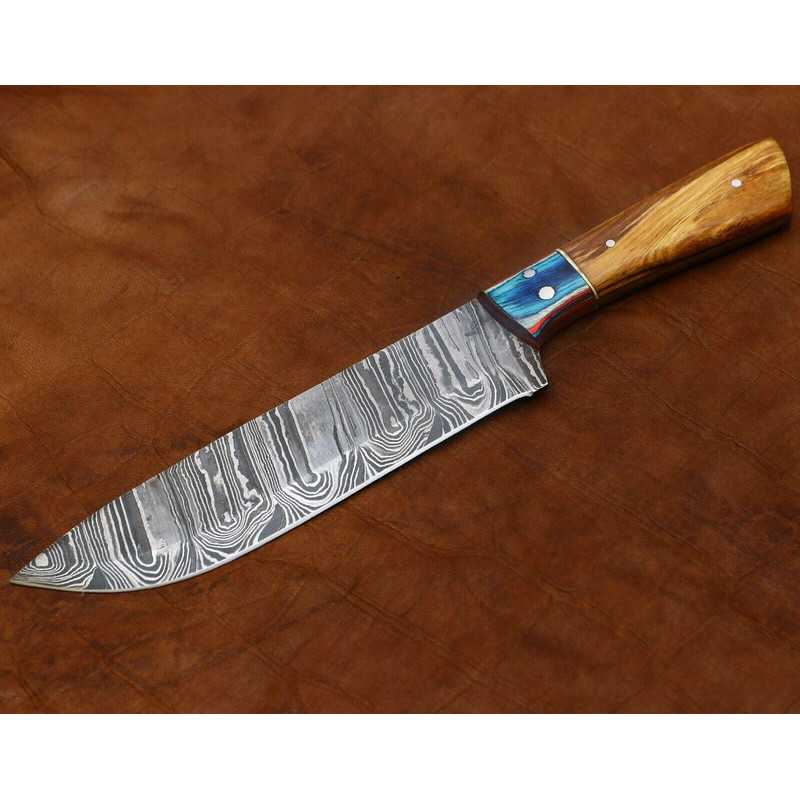 Premium Handmade Damascus Chef Knife Kitchen Knife With Pakka Wood Handle 3