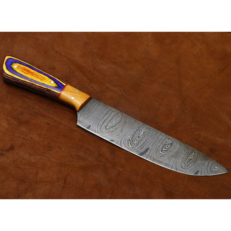 Artisan Damascus Kitchen Knife Full Tang Handmade Chef Knife For Home Restaurant 1