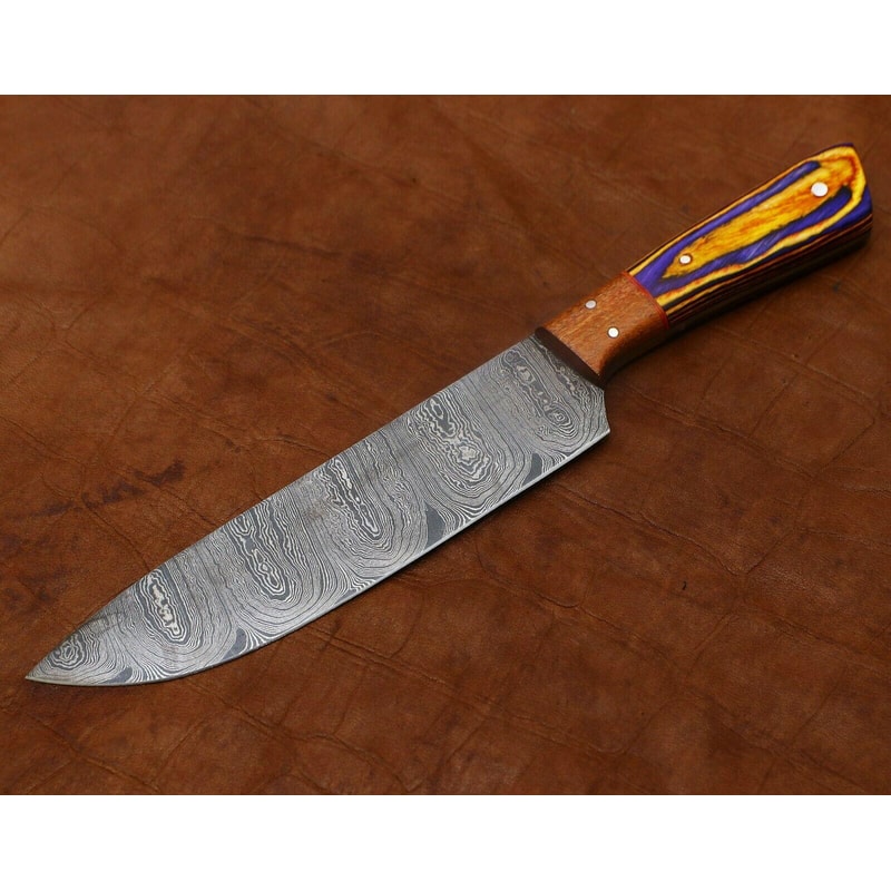 Artisan Damascus Kitchen Knife Full Tang Handmade Chef Knife For Home Restaurant 3
