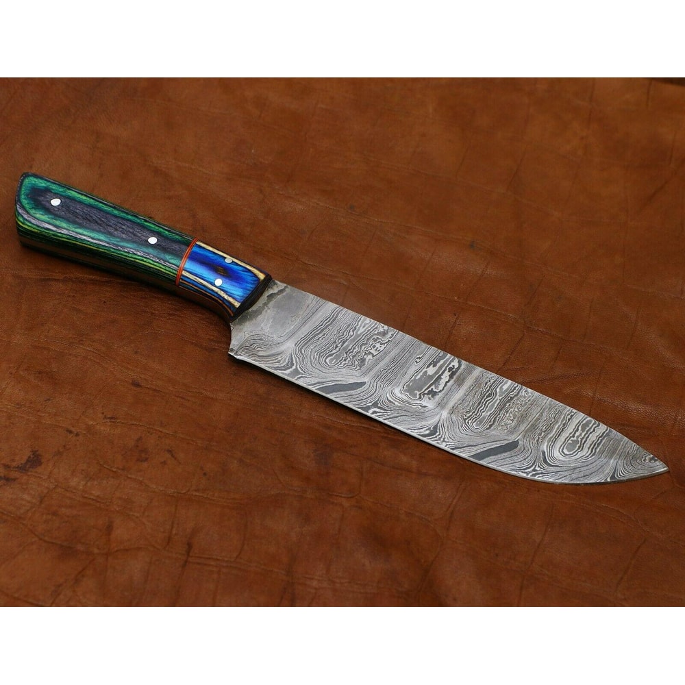 Exclusive Handmade Damascus Chef Knife 11Inch Kitchen Tool With Premium Wood Handle 1