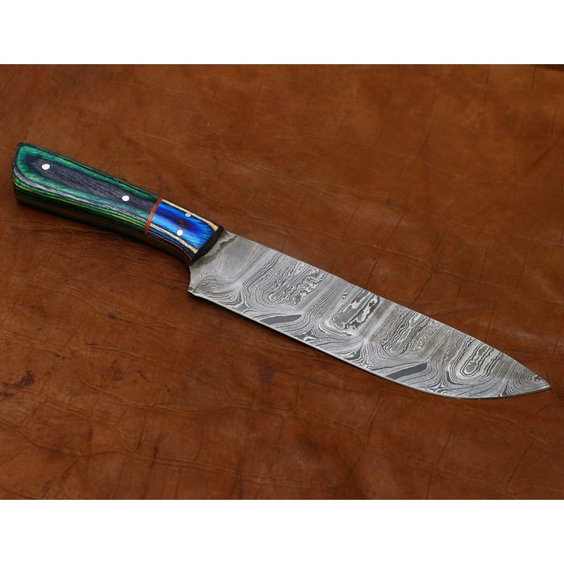 Exclusive Handmade Damascus Chef Knife 11Inch Kitchen Tool With Premium Wood Handle 1