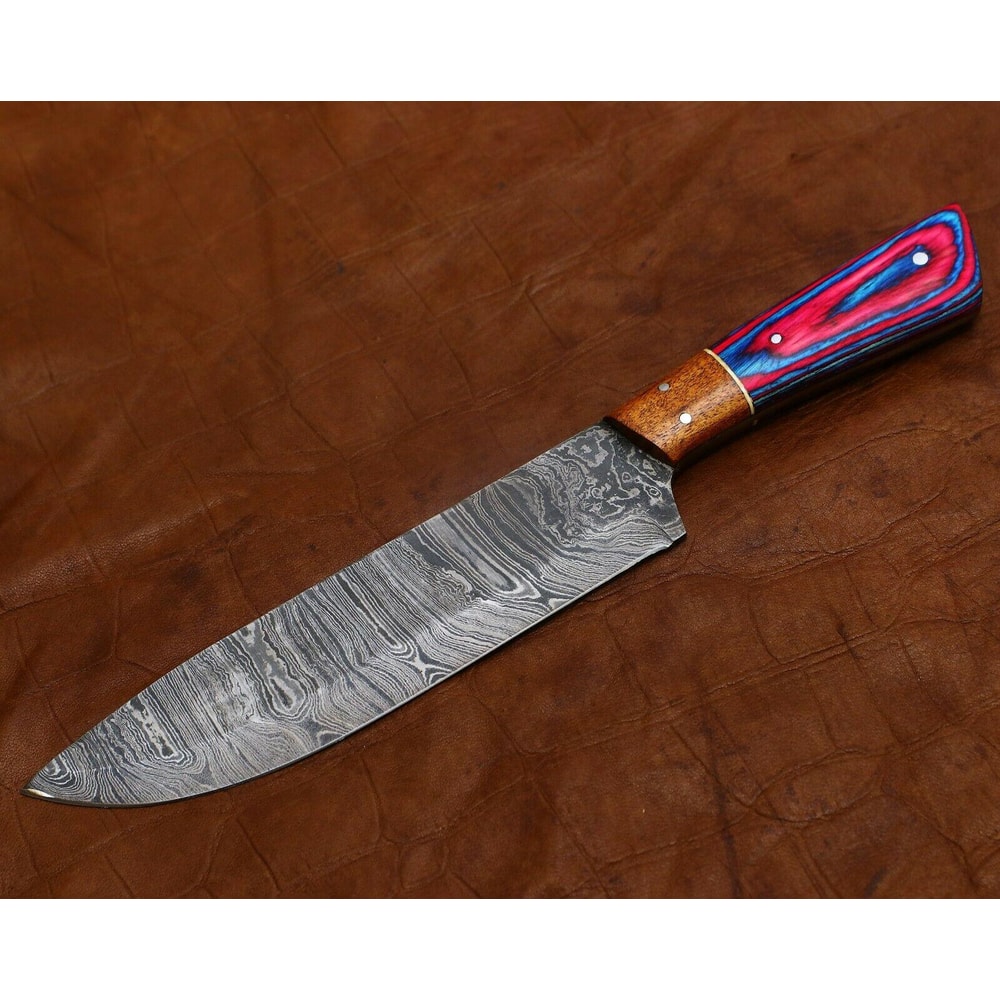 Elegant Damascus Steel Kitchen Knife 11 Inch Handmade Chef Knife Gift For Him 1