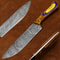 Handmade Damascus Cooking Knife Full Tang Blade With Pakka Wood Grip 0