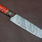 Handmade 12 Damascus Steel Chef Knife With Groov Dollar Wood Handle 1