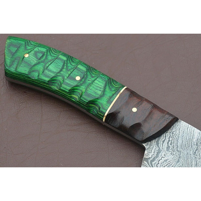Custom Hand Forged Damascus Chef Knife Kitchen Blade With Wood Handle 1