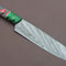 12 Inch Handmade Damascus Chef Knife Groov Dollar Wood Handle Full Tang Kitchen Blade 0