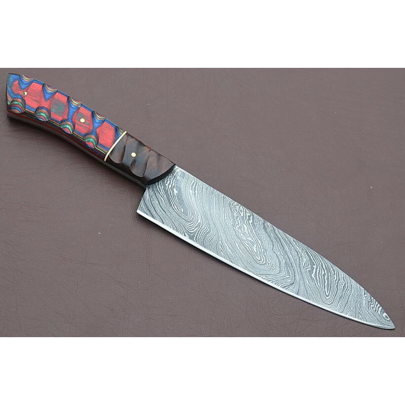 Professional Handmade Damascus Kitchen Knife 12 Inch Full Tang Chef Blade 0