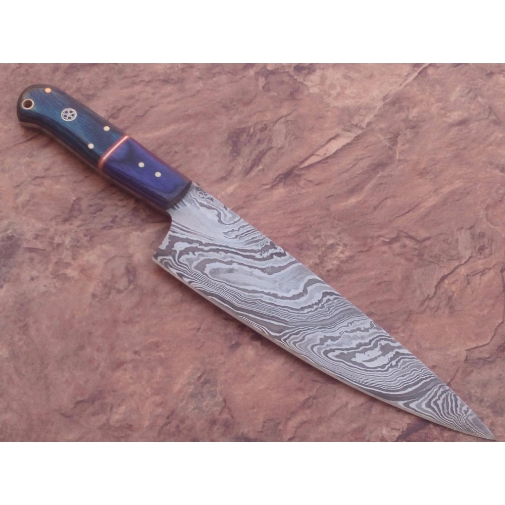HandForged Damascus Steel Chef Knife With Premium Rosewood Handle 3