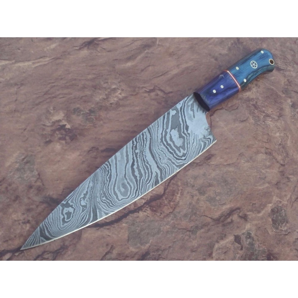 HandForged Damascus Steel Chef Knife With Premium Rosewood Handle 0