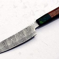 custom handmade damascus santoku knife | pakka wood handle | professional kitchen chef knife