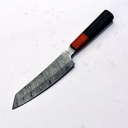 hand-forged damascus santoku knife | full tang kitchen knife | artisan chef blade